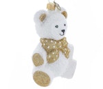 Fluffy teddy, 12 cm hånddekorert glassfigur
