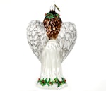 Engel med fugl, 14 cm hånddekorert glassfigur