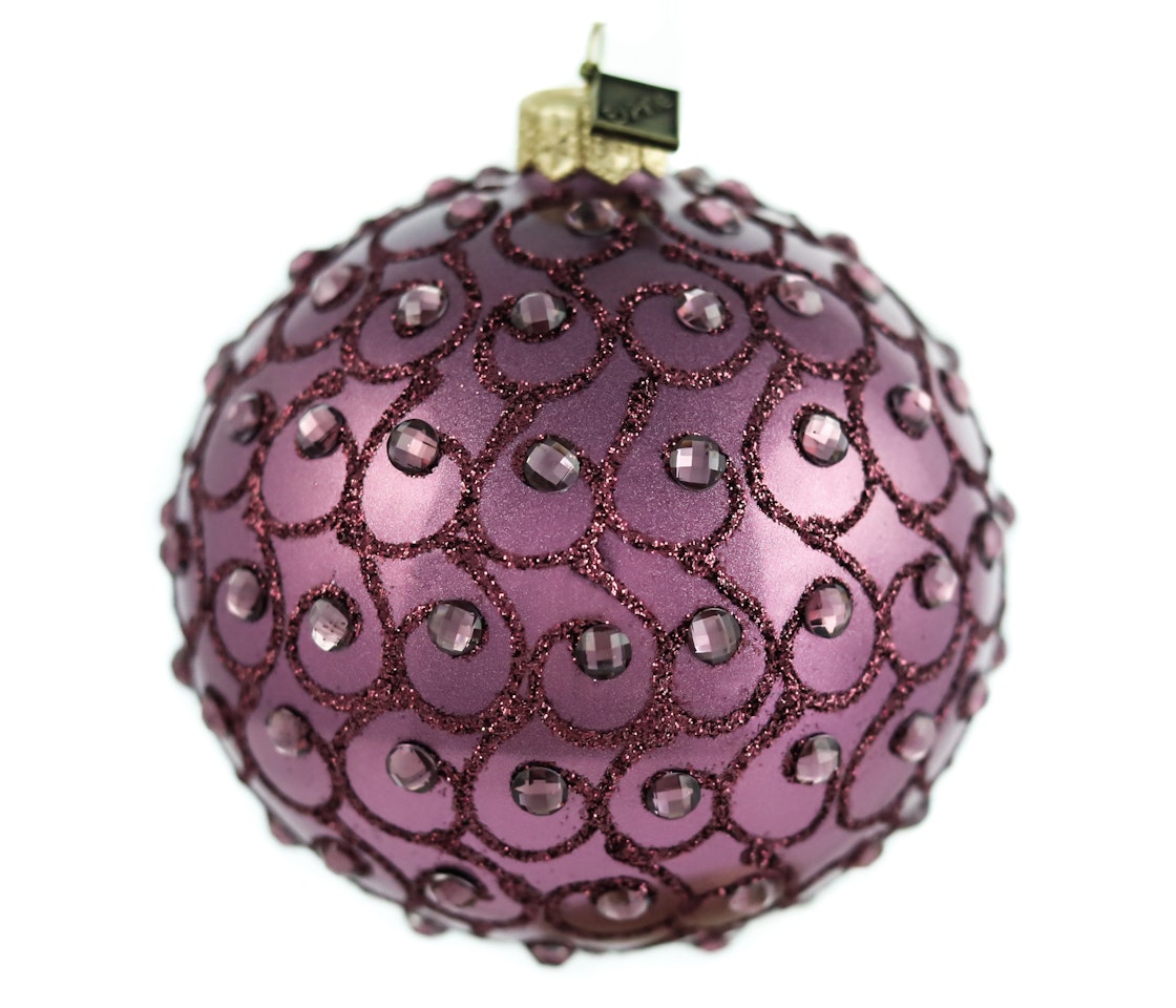 Fiol-ornamentet, 10 cm munnblåst glasskule