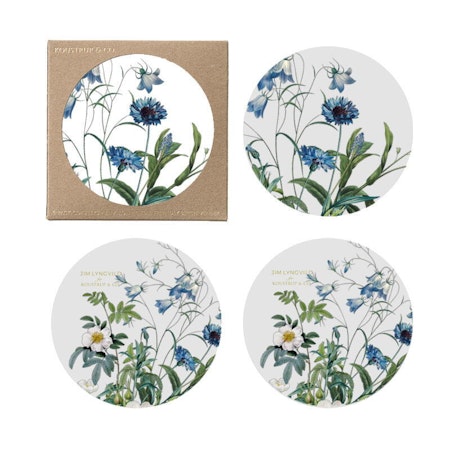 Blue Flower Garden coasters/glassbrikke 4pk