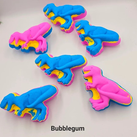 Dino "bubblegum" badebombe med skum
