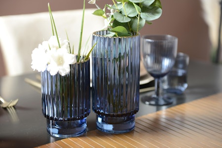 Blå glassvase i 15cm eller 20 cm