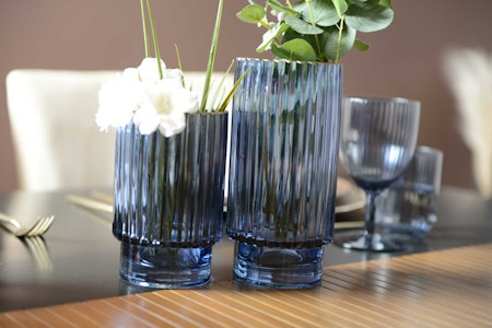 Blå glassvase i 15cm eller 20 cm