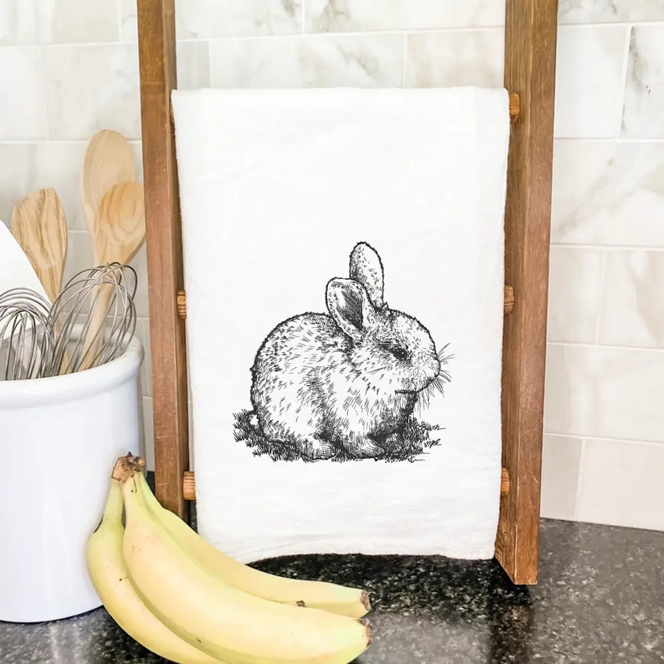 Kanin, kjøkkenhåndkle 68x68 cm
