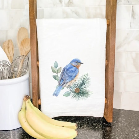 Blåfugl, kjøkkenhåndkle 68x68 cm