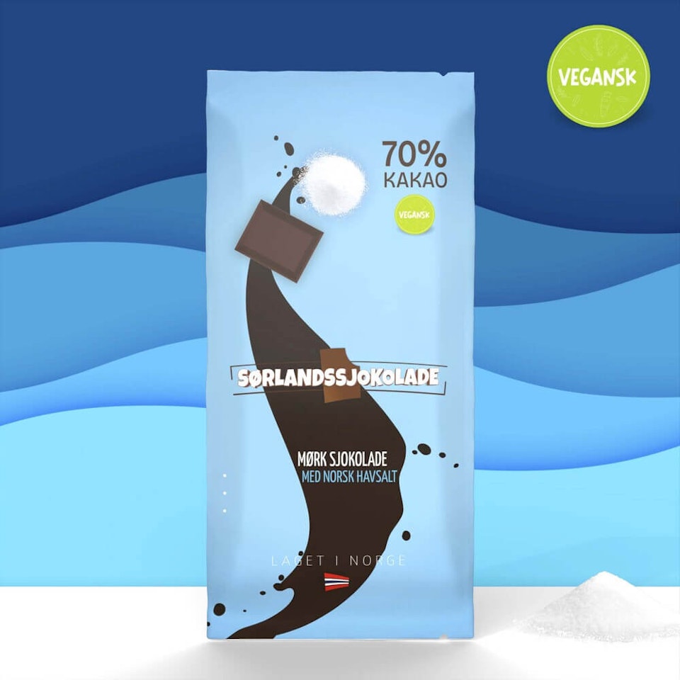 Mørk sjokolade 70% med norsk havsalt
