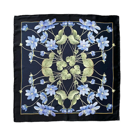 Silkeskjerf Blåveis 50x50cm