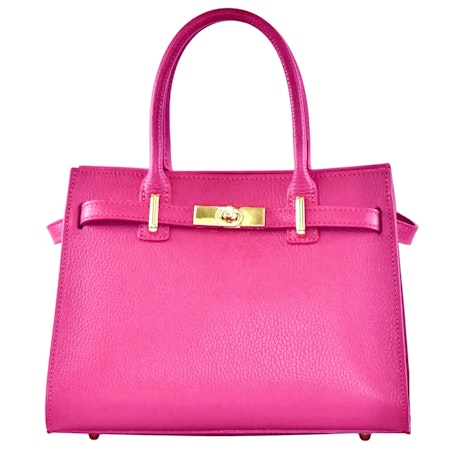 Gina fuchsia italiensk skinnveske, håndlaget i Firenze