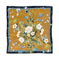 Silkeskjerf Blue Flower Garden 50x50cm