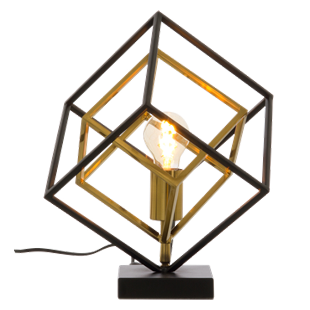 Cubes bordslampa svart/guld