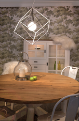 Cubes taklampa vit/silver
