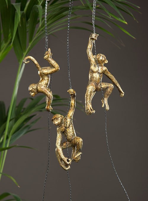 Hängande apor guld