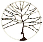 Träd i metallring med pärlor 10cm nr5
