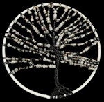 Träd i metallring med pärlor 10cm nr6