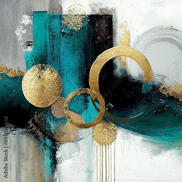 Abstrakt Guld 5 120cm*120cm