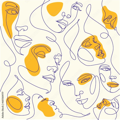 Abstrakt ansikten 120cm*120cm