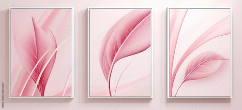 3*80cm*120cm Rosa Abstrakt