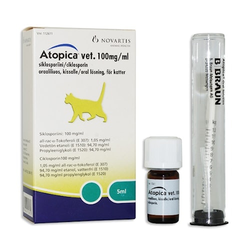 Atopica vet. 100 mg/ml 5 milliliter Oral lösning