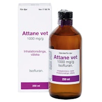 Attane vet (isofluran) 1000 mg/g 250 milliliter Inhalationsånga, vätska