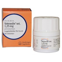 Vetmedin vet. 1,25 mg 10 x 10 tablett(er) Tuggtablett