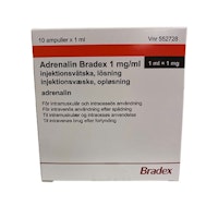 Adrenalin Bradex,  Injektionsvätska, lösning 1 mg/ml  10x1 ml