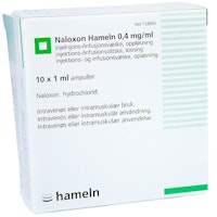 Naloxon Hameln 0,4 mg/ml 10 x 1 milliliter Injektions-/infusionsvätska, lösning