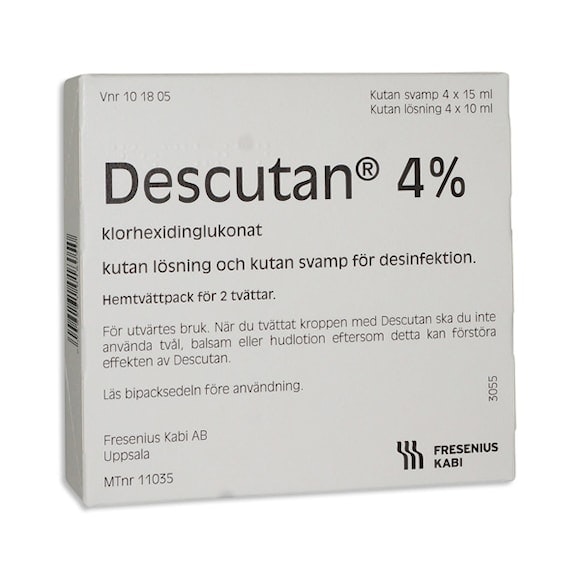 Descutan kutan lösning och medicinerad svamp 4 % 4 x 15 ml