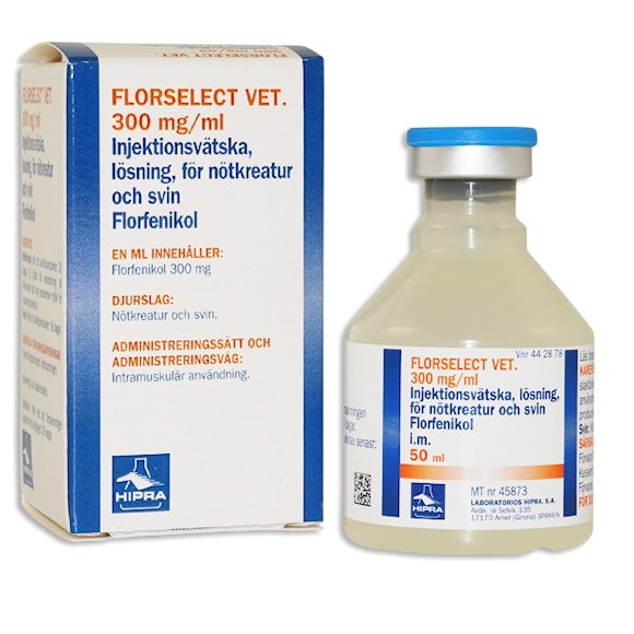 Florselect vet, inj-vätska, lösning 300 mg/ml, 50 milliliter