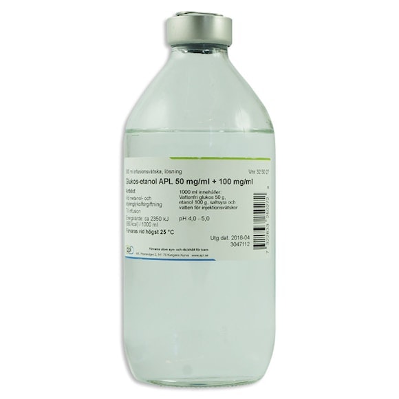 Glukos-etanol APL, inf-vätska, lösning 50 mg/ml + 100 mg/ml, 500 milliliter