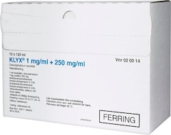 Klyx, rektallösning 1mg/ml+250mg/ml, 10 x 120 milliliter