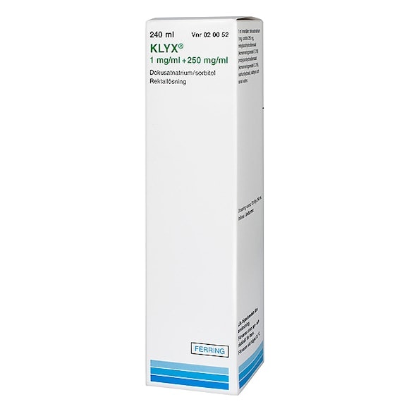 Klyx, rektallösning 1mg/ml+250mg/ml, 240 milliliter