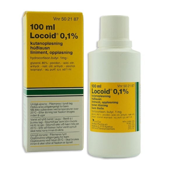 Locoid, kutan lösning 0,1 %, 100 milliliter
