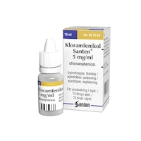 Kloramfenikol Santen, ögondroppar, lösning 5 mg/ml, 10 milliliter