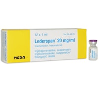 Lederspan, inj-vätska, suspension 20 mg/ml, 12 x 1 milliliter