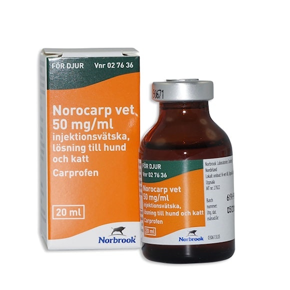 Norocarp vet, inj-vätska, lösning 50 mg/ml, 20 milliliter