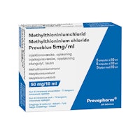 Methylthioninium chloride Proveblue, inj-vätska, lösning 5 mg/ml, 5 x 10 milliliter
