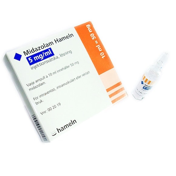 Midazolam Hameln, inj-/inf-vätska, lösning 5 mg/ml, 5 x 10 milliliter