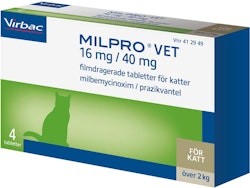Milpro vet, filmdragerad tablett 16 mg/40 mg, 4 tablett(er)