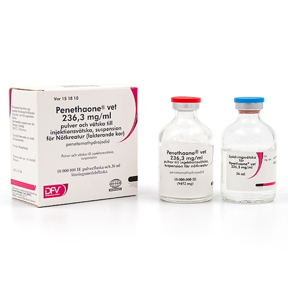 Penethaone vet 236,3 mg/ml Injektionsvätska 1 x (10 MIU + 36 ml)
