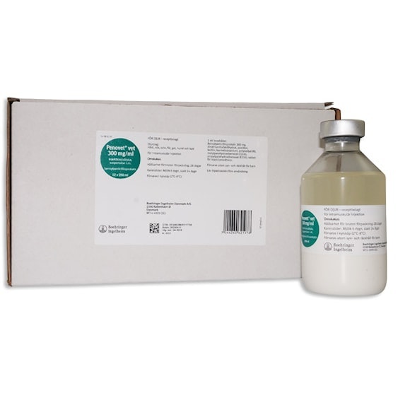 Penovet vet. 300 mg/ml 12 x 250 milliliter Injektionsvätska, suspension