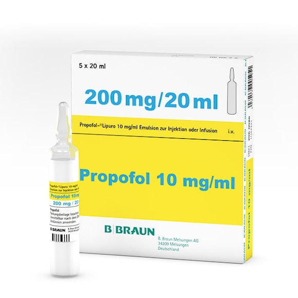 Propofol-Lipuro, injektionsvätska/infusionsvätska, emulsion 10 mg/ml, 5 x 20 milliliter