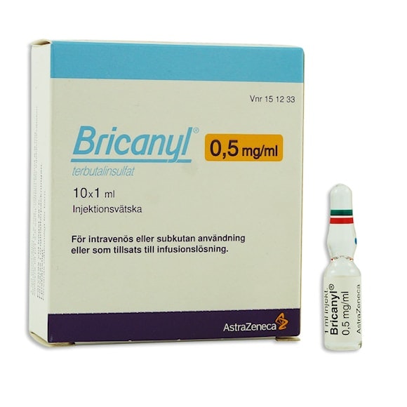 Bricanyl 0,5 mg/ml 10 x 1 milliliter Injektionsvätska