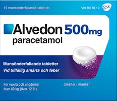 Alvedon 500 mg 16 styck Munsönderfallande tablett