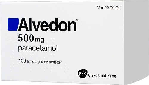 Paracetamol/Alvedon Filmdragerad tablett 500 mg 100st