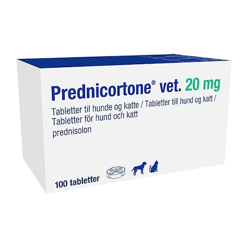 Prednicortone vet., tablett 20 mg, 10 x 10 tablett(er)