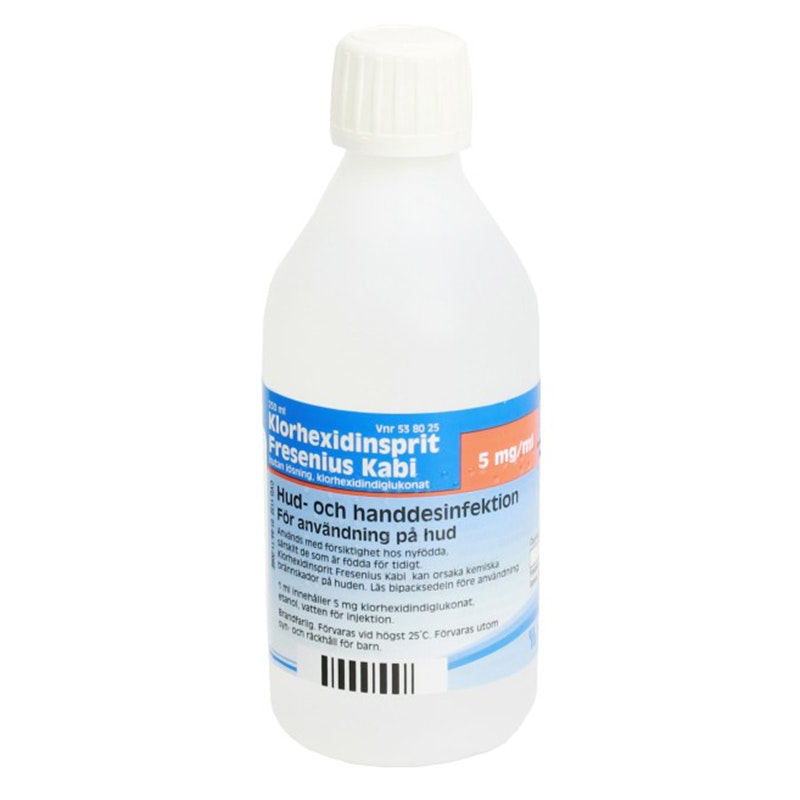 Klorhexidinsprit Fresenius Kabi 5 mg/ml 250 milliliter Kutan lösning ofärgad