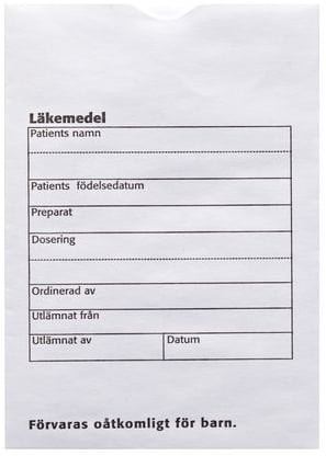 Läkemedelspåse med tryck 100/FP