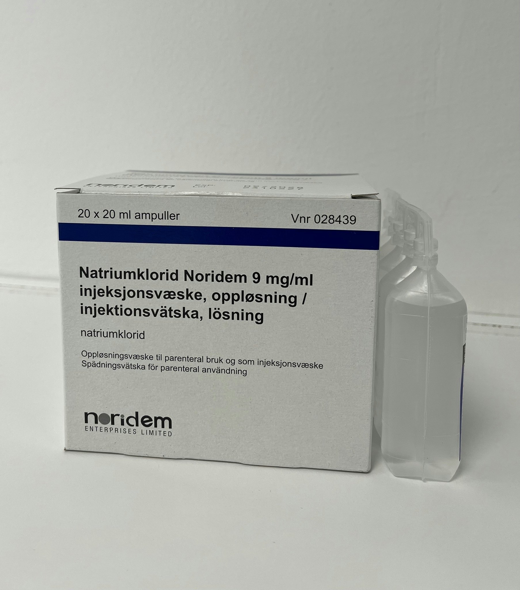 Natriumklorid Noridem 9 mg/ml 20 x 20 milliliter Injektionsvätska, lösning