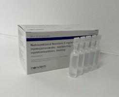 Natriumklorid Noridem 9 mg/ml 50 x 10 milliliter Injektionsvätska, lösning