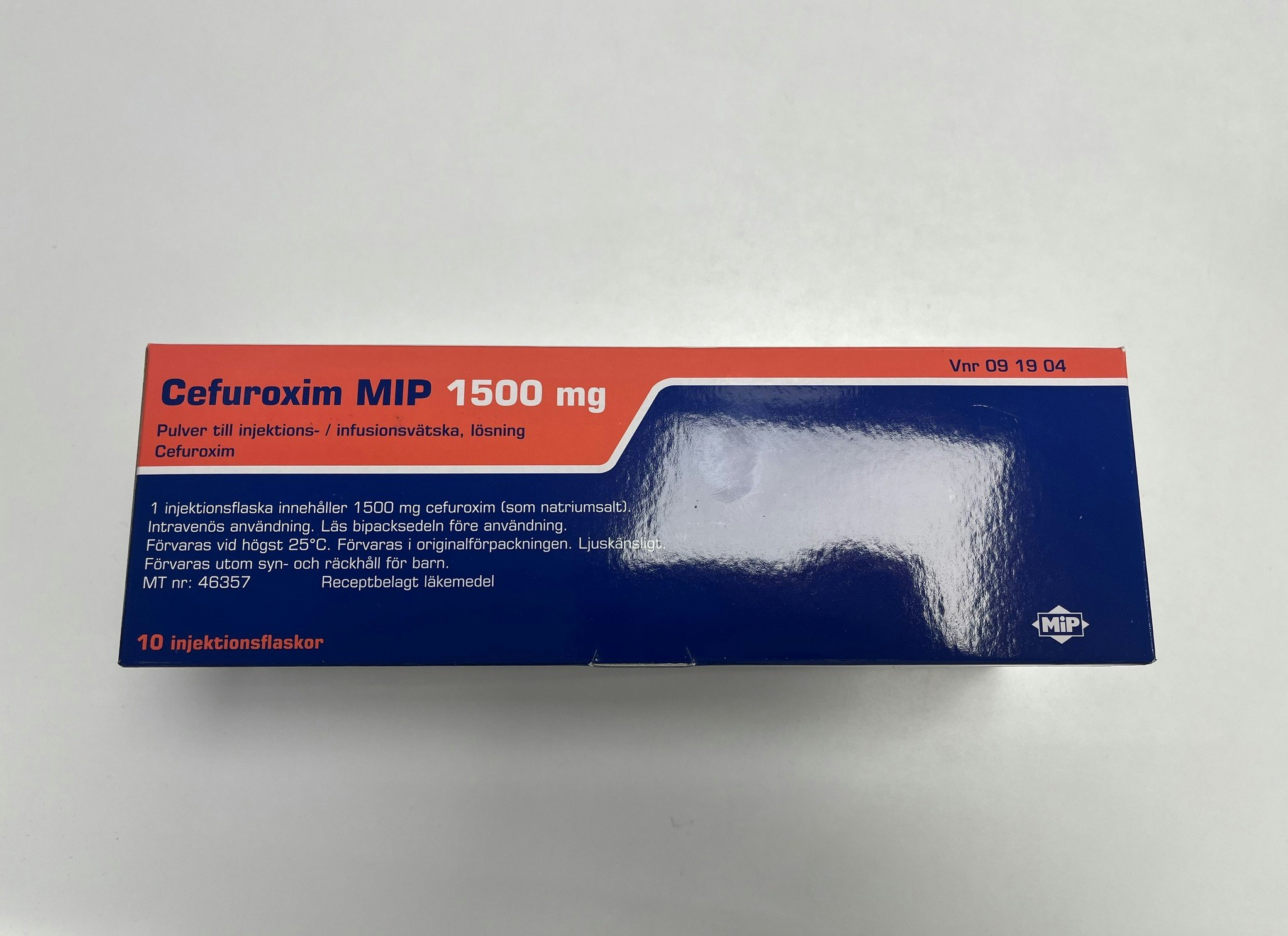Cefuroxim MIP 1500 mg 10 x 1500 milligram Pulver till injektions-/infusionsvätsk